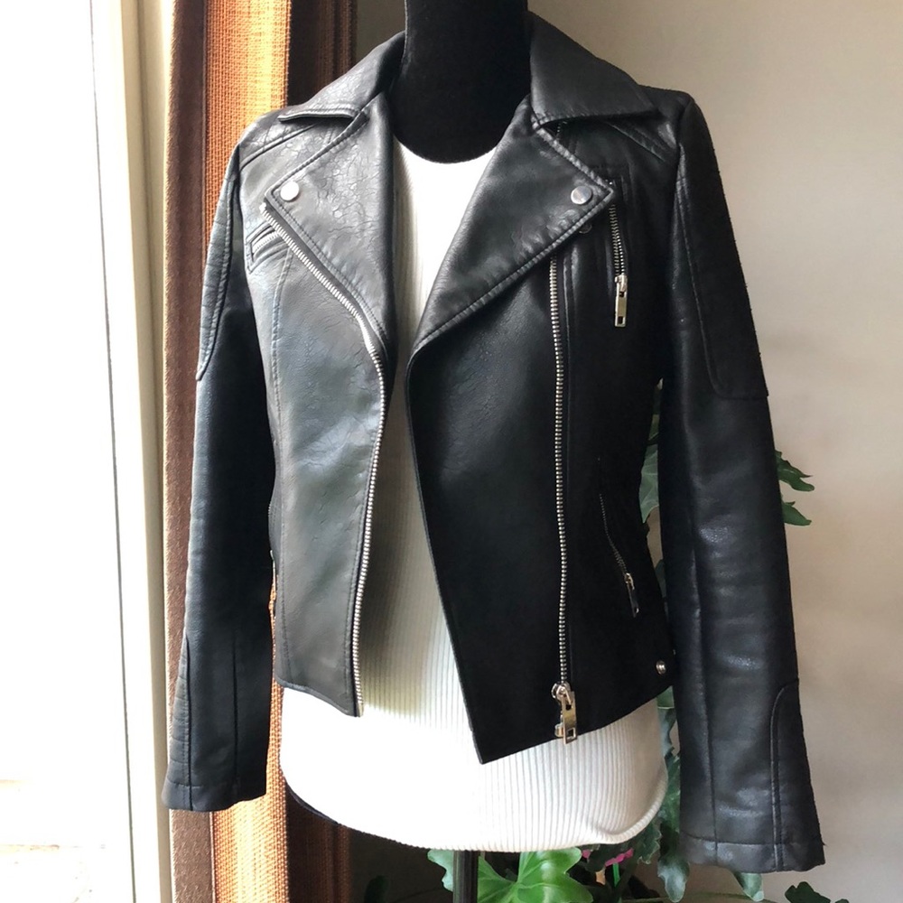 Zara Basic Moto Jacket faux leather